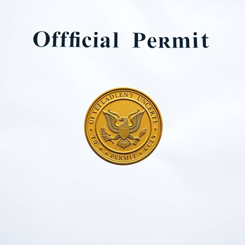 Representación gráfica de un documento oficial de permiso de rodaje con el sello de una administración pública.